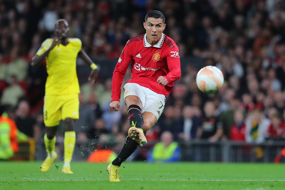 Cristiano Ronaldo aquí jugando para el Manchester United