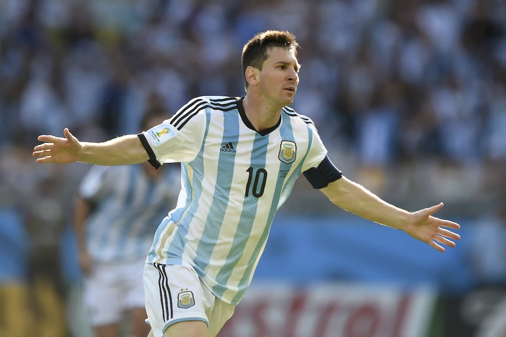 Lionel Messi celebra un gol con Argentina