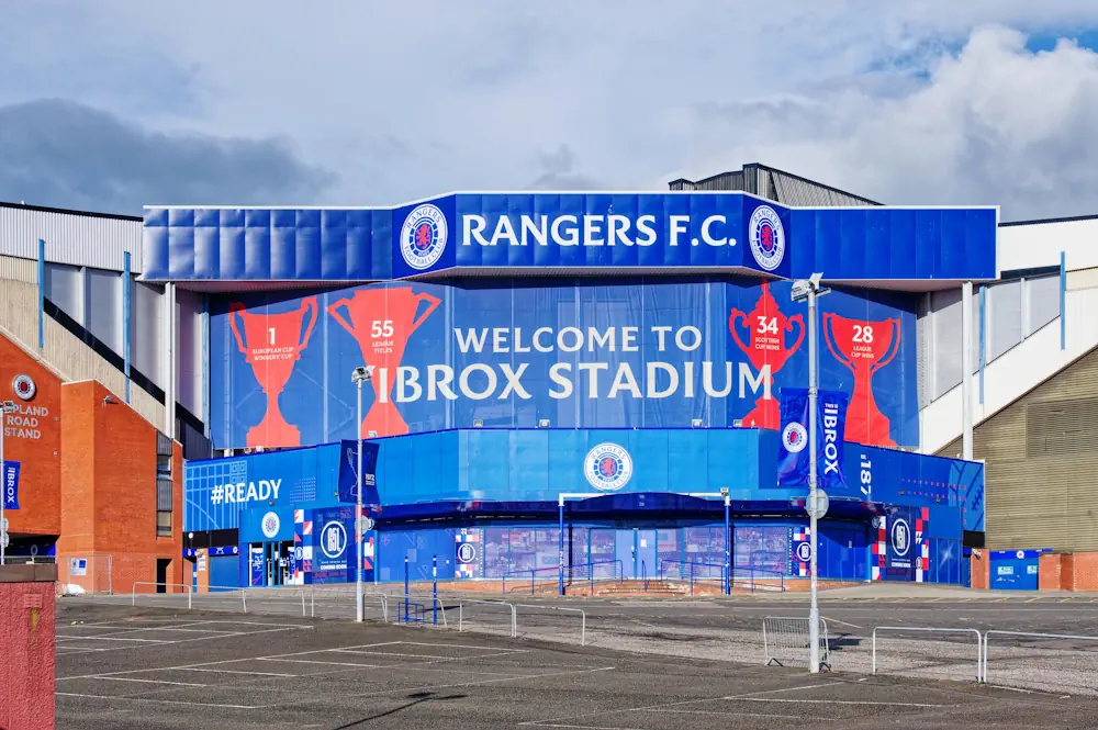 Afuera del estadio Rangers Ibrox