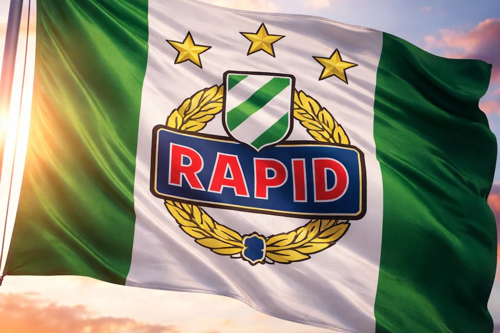 Bandera del Rapid Vienna al amanecer