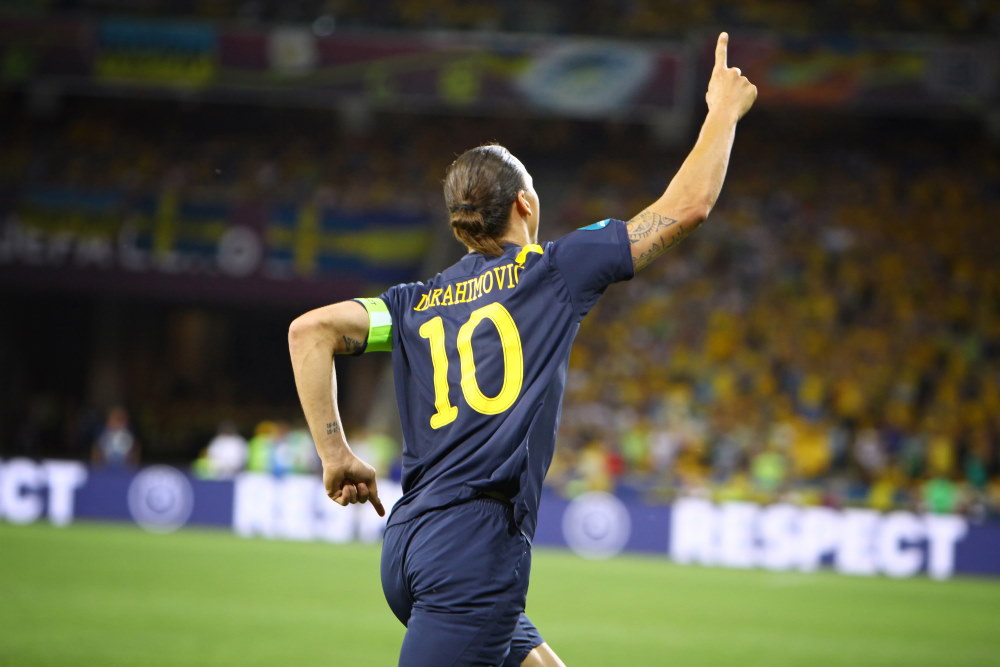 Zlatan Ibrahimovic con la camiseta de la selección sueca